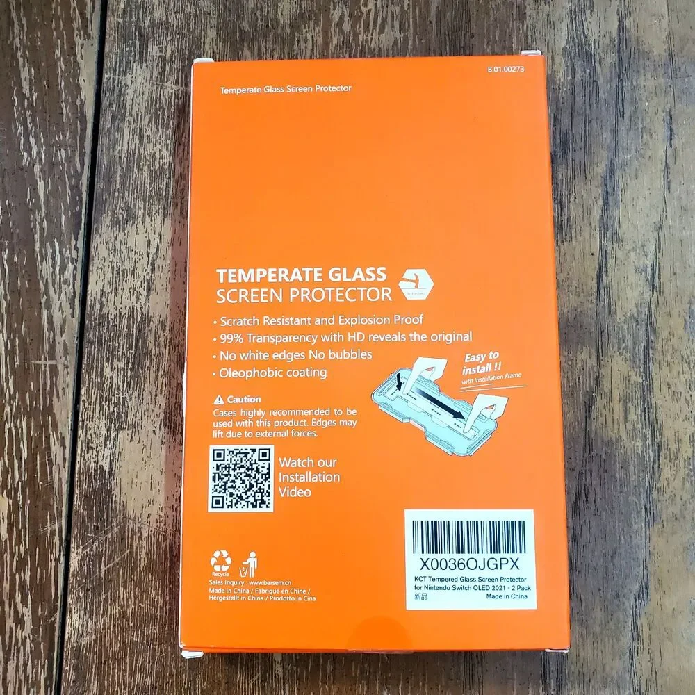 Nintendo Switch OLED KCT EZ Kit Tempered Glass Screen Protector 2 Boxes of 2